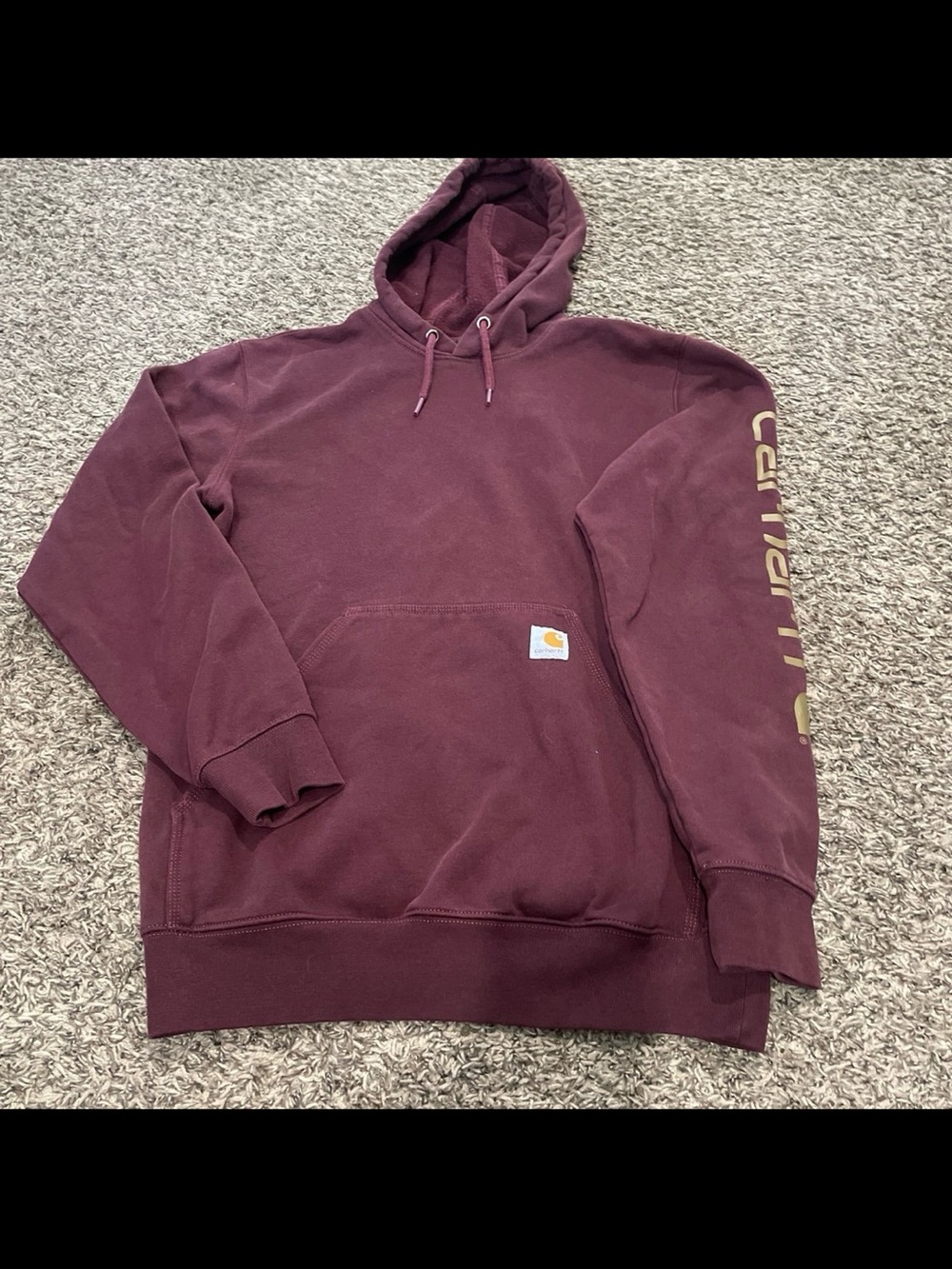 carhartt burgundy hoodie loose fit men’s small